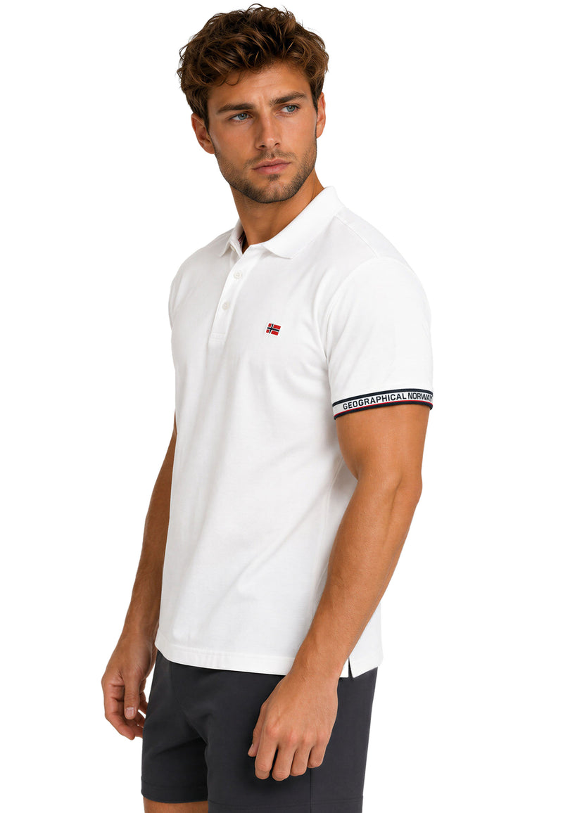 Herren Regular Fit Polohemd koliar men - White