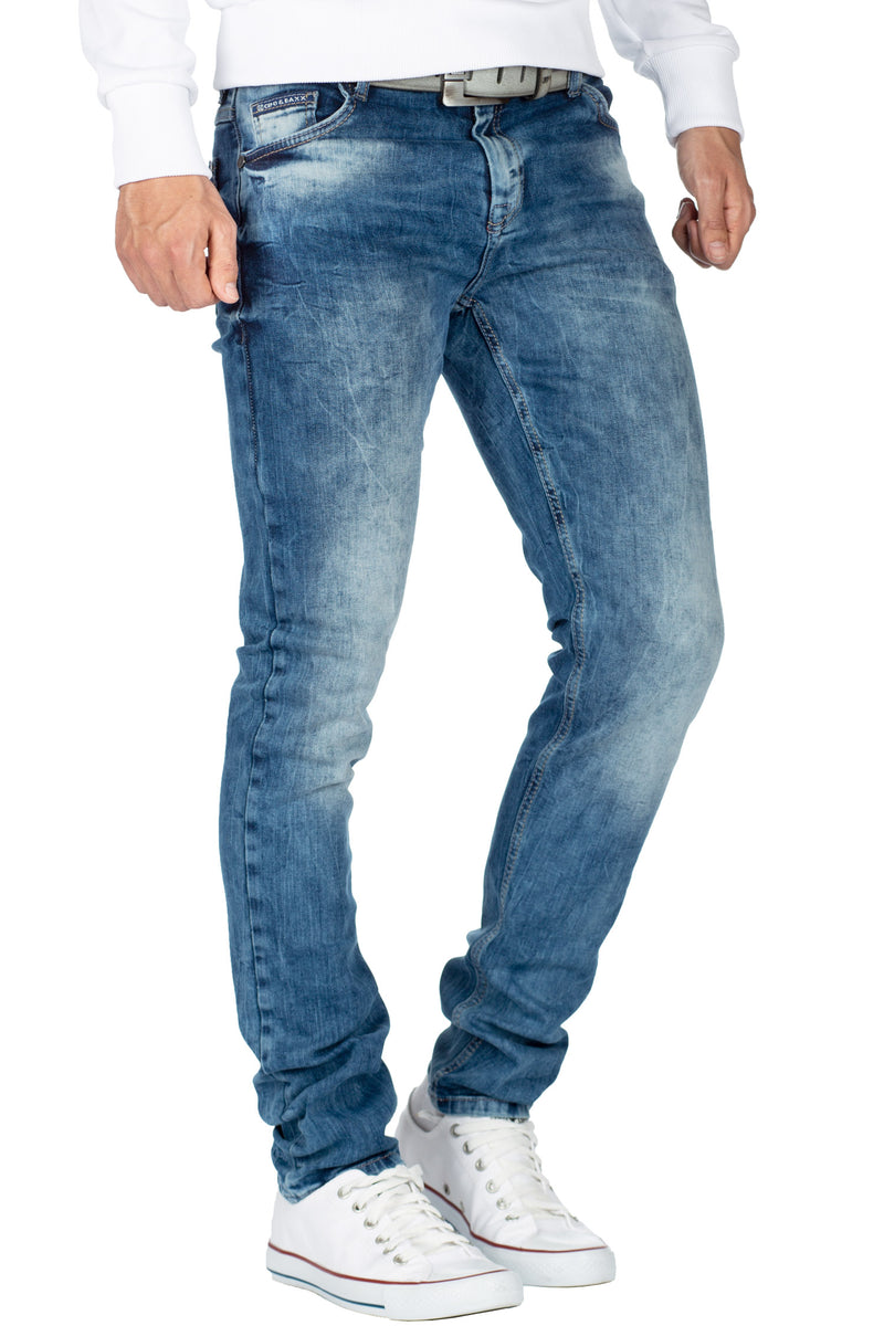 Herren Slim Fit Jeans Stonewashed CD533 - Blue