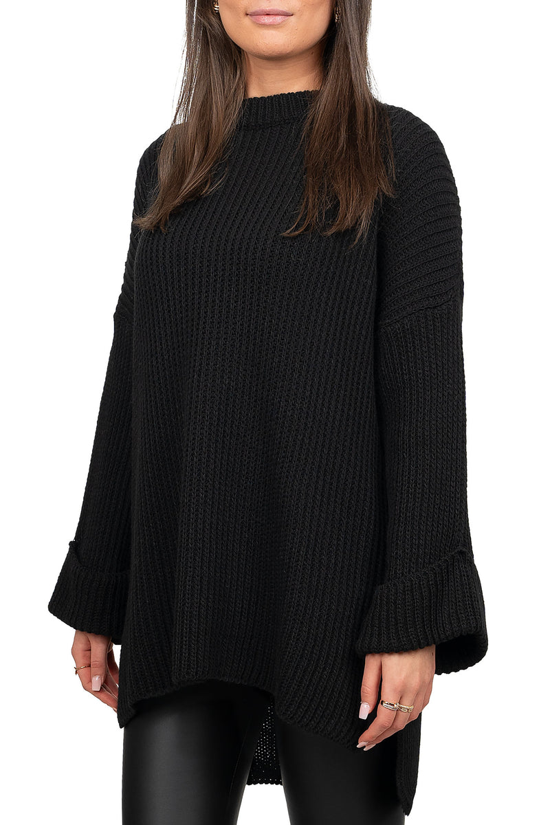 Damen Relaxed Fit Pullover 25RSW067 - Black
