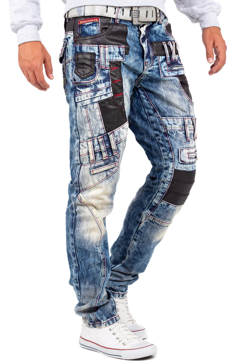 Herren Regular Fit Jeans Stonewashed CD482 - Blue