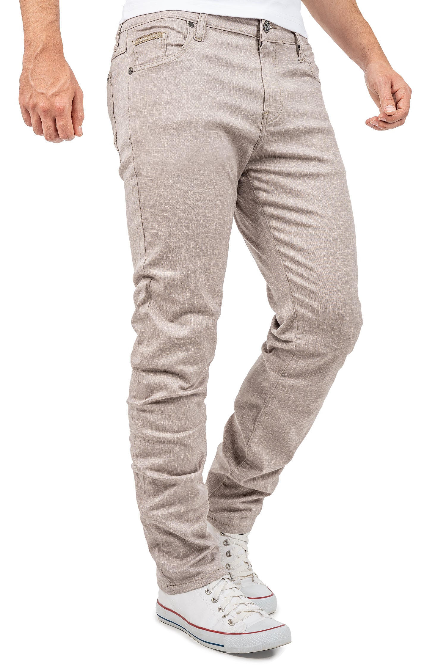 Herren Slim Fit Hose Mid Waist CD840 - Beige