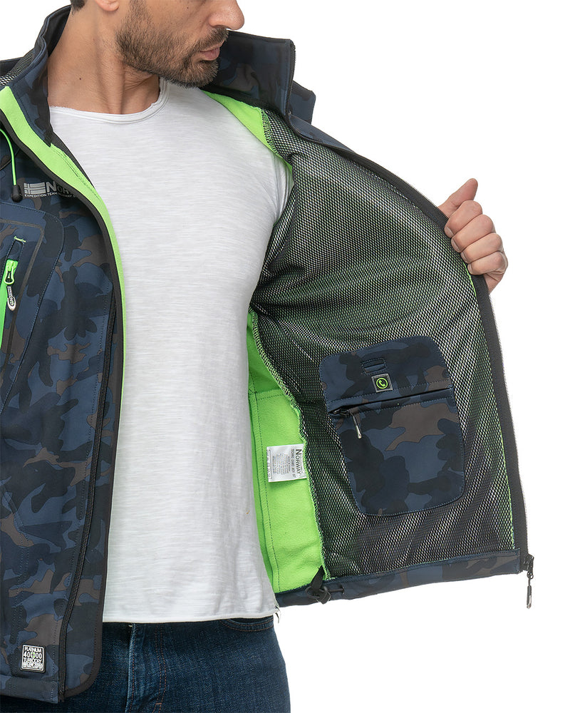 Herren Regular Fit Softshelljacke techno men - Navy-Green