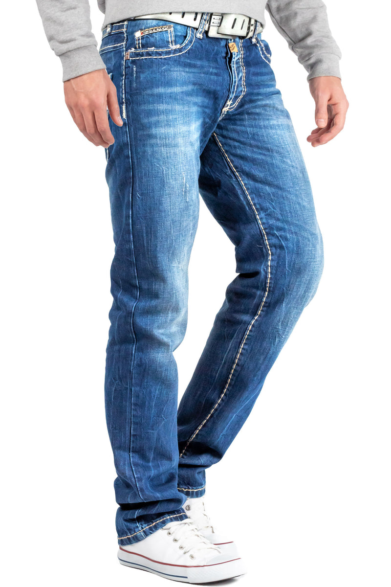 Herren Regular Fit Jeans Stonewashed C0688 - Blue