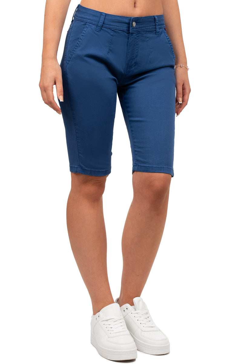 Damen Straight Fit Shorts Mid Waist WK186 - Navy Blue