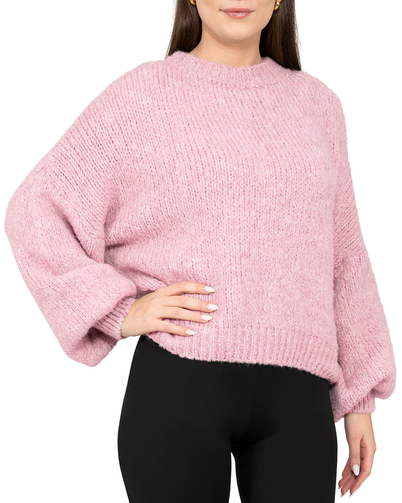 Damen Relaxed Fit Strickpullover 25RSW089 - Baby Rosa