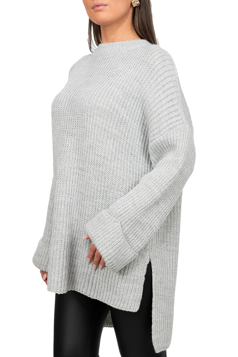 Damen Relaxed Fit Pullover 25RSW067 - Light Grey