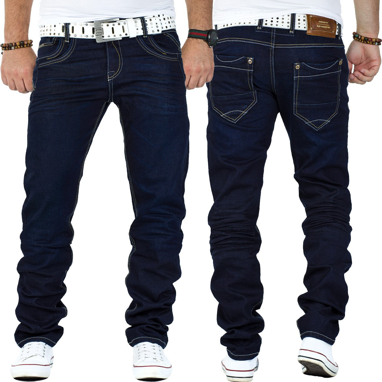 Herren Straight Fit Jeans Denim CD395 - Black