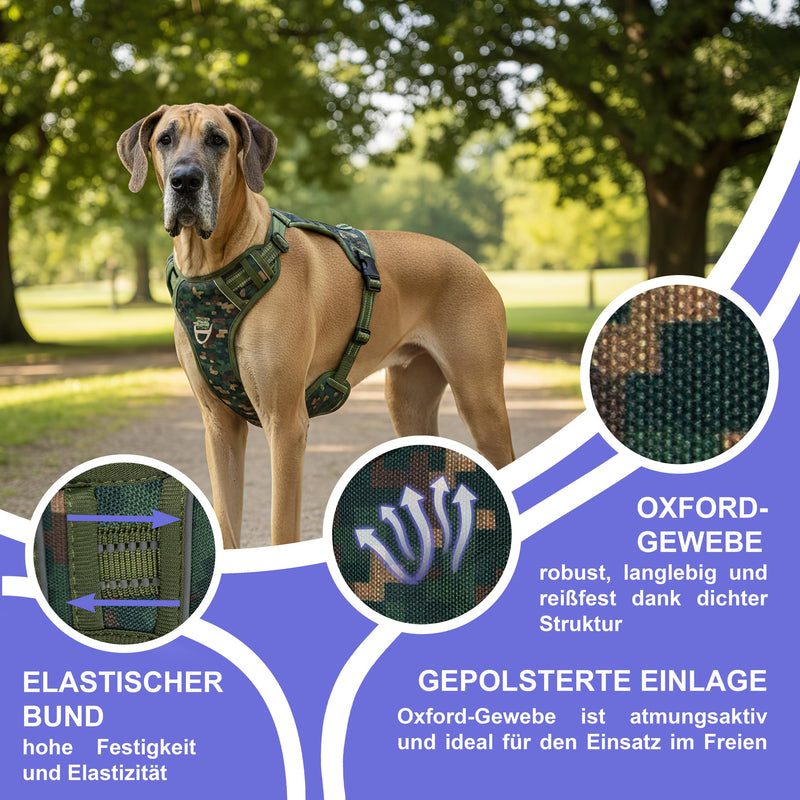 RS Pets Hundegeschirr & Leinen Set 25RSP083-4 - Camouflage Green