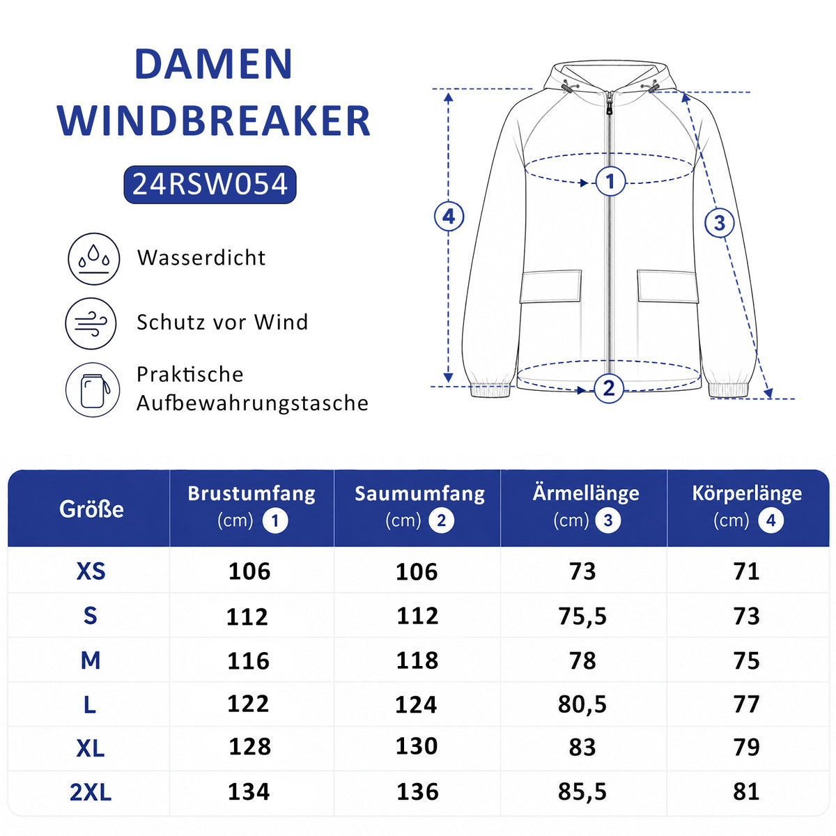 Damen Relaxed Fit Allwetter Windbreaker in Black – Reichstadt – Ansicht 4