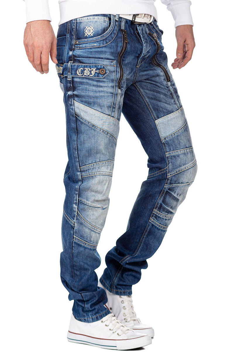 Herren Regular Fit Jeans Stonewashed CD576 - Blue