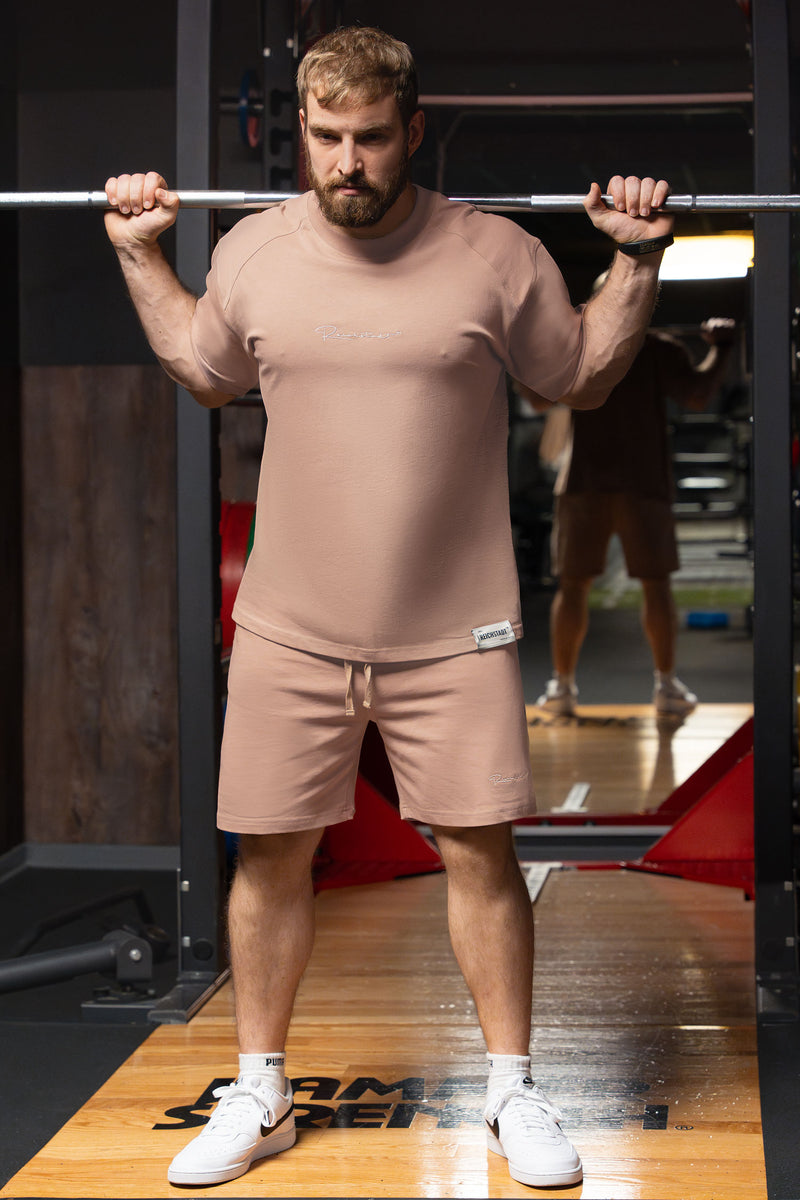 Herren Regular Fit Shorts Marken-Stick S-23RS043 - Warm Brown