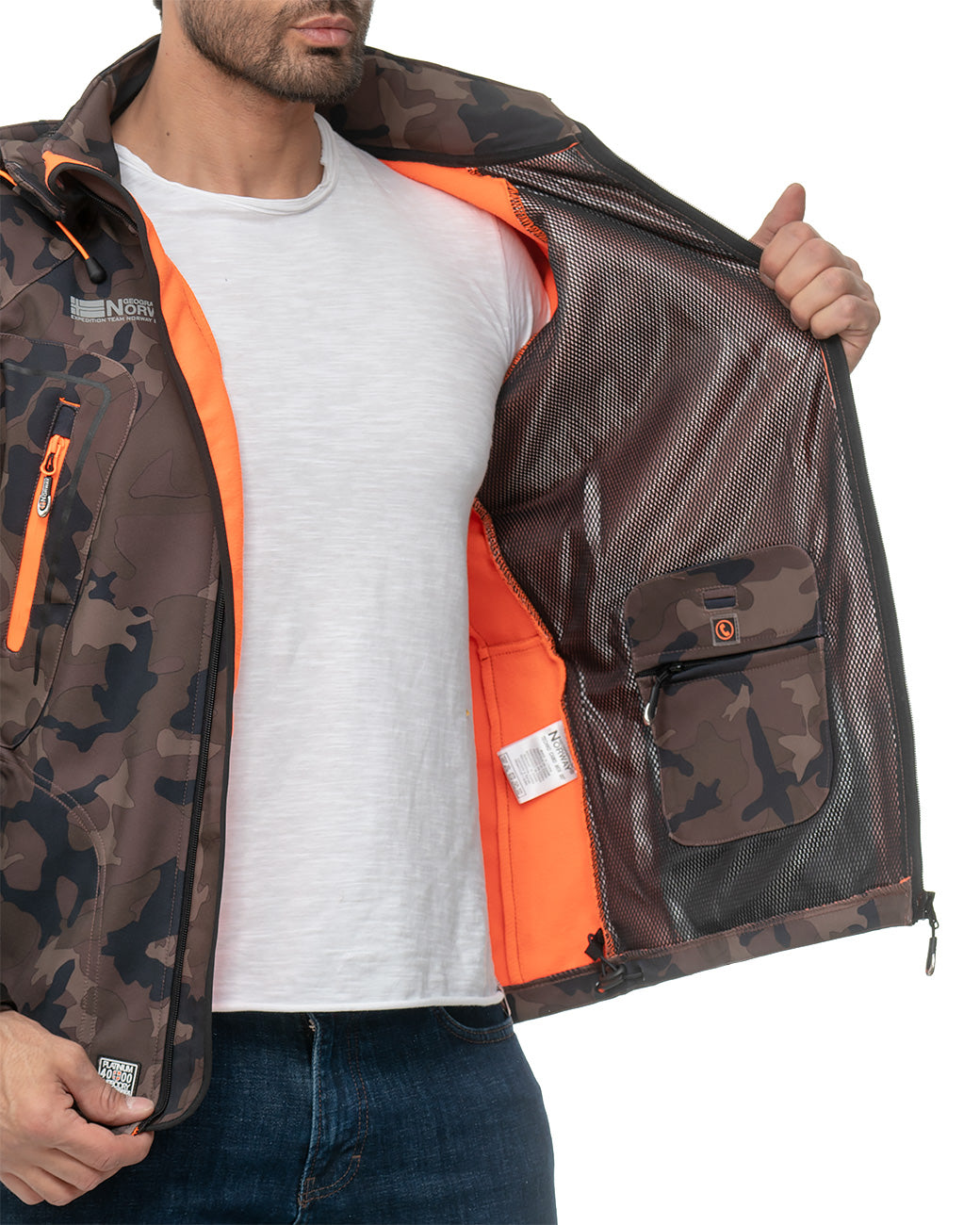 Herren Regular Fit Softshelljacke techno men - Khaki