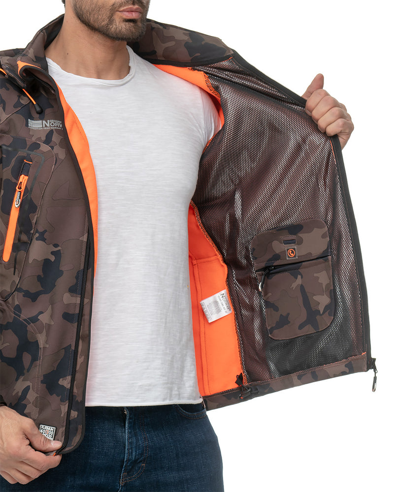 Herren Regular Fit Softshelljacke techno men - Khaki