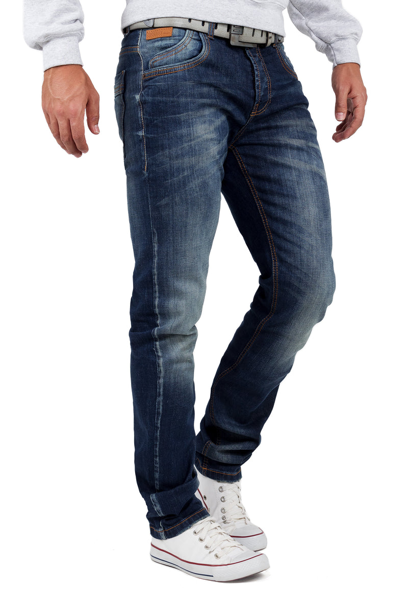 Herren Regular Fit Jeans Stonewashed CD186A - Blue