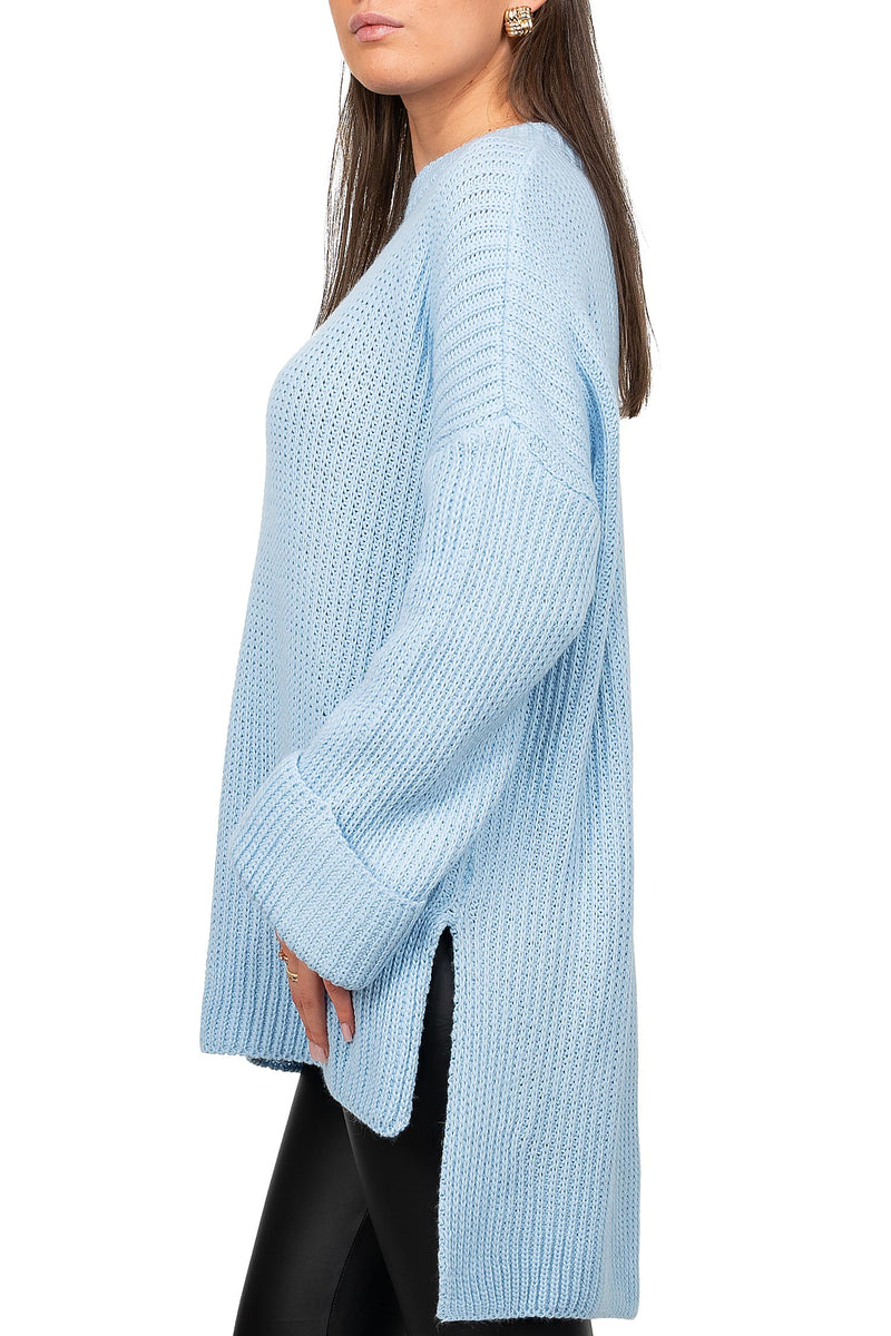 Damen Relaxed Fit Pullover 25RSW067 - Baby Blue