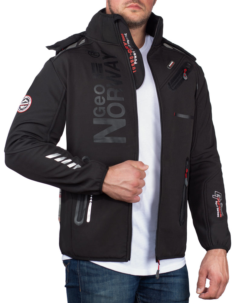 Herren Regular Fit Softshelljacke royaute - Black/Black