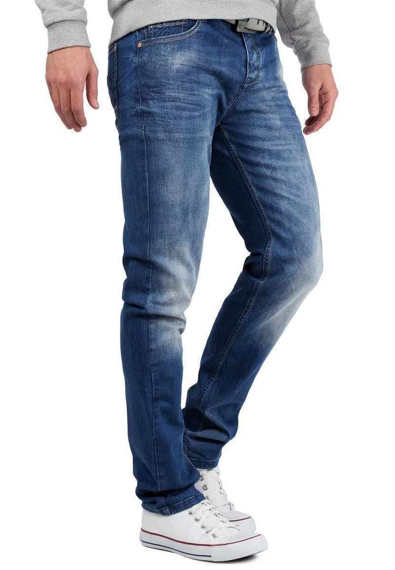Herren Regular Fit Jeans Stonewashed CD319B - Blue