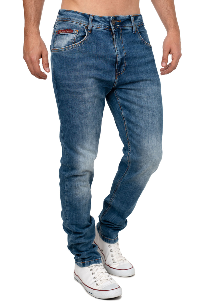 Herren Slim Fit Jeans Stonewashed CD820 - Blue