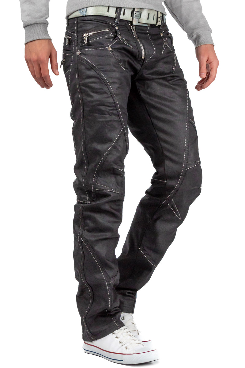 Herren Regular Fit Jeans Mid Waist C0812 - Black