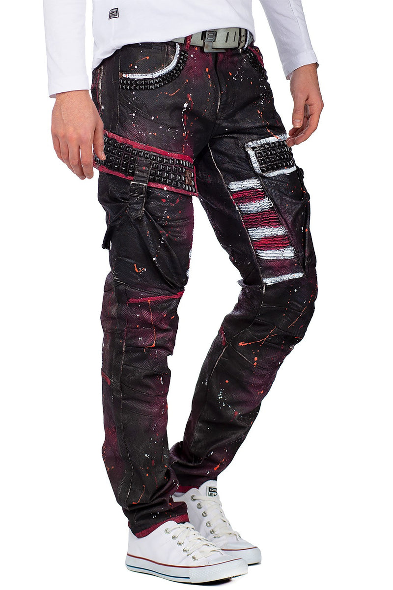 Herren Straight Fit Jeans Mid Waist CD636 - Bordeaux