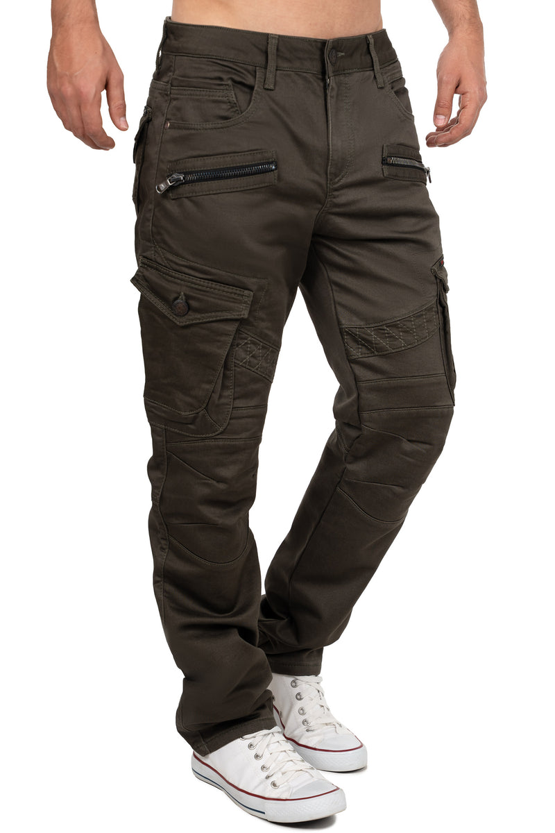 Herren Straight Fit Jeans Mid Waist CD424 - Khaki