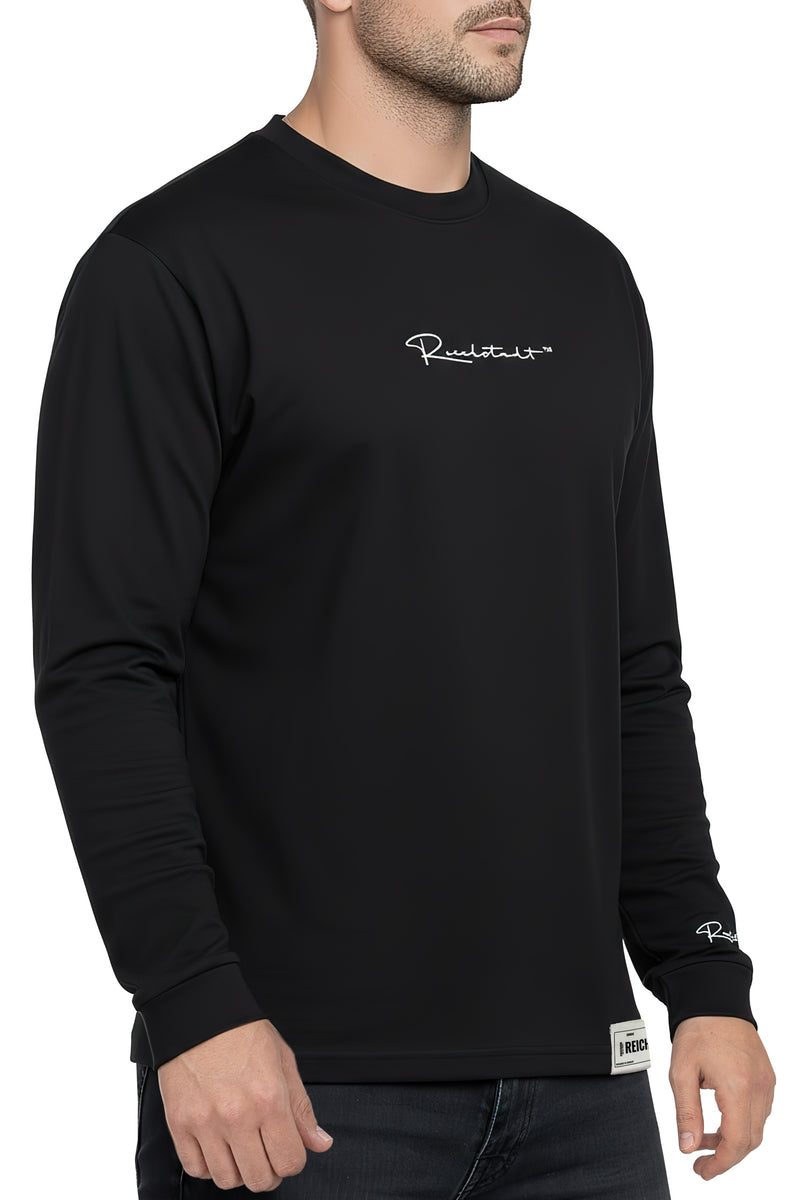 Herren Oversized Langarm Shirt 23RS042 - Black