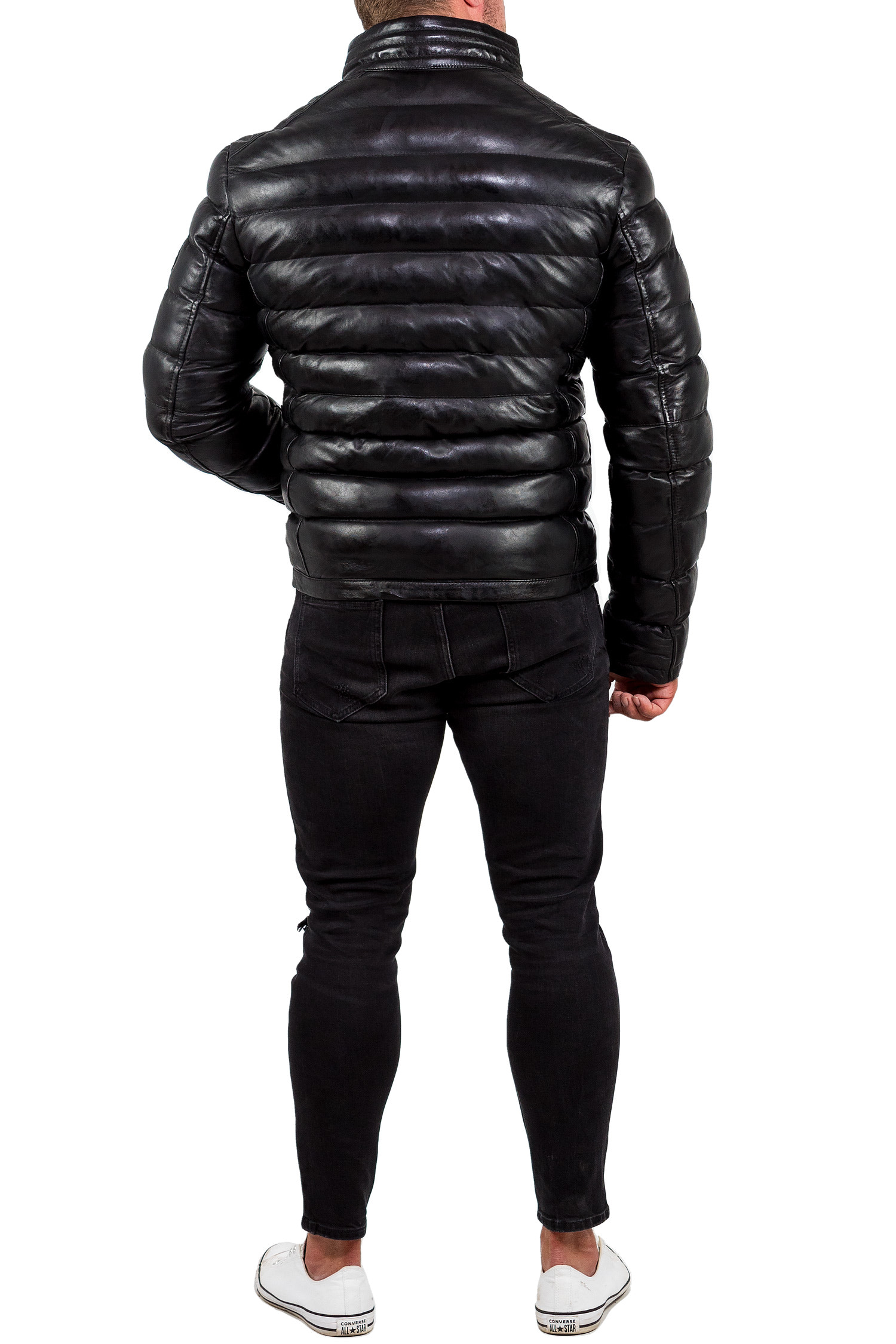 Reichstadt Herren Regular Fit Lederjacke Schwarz (Modell 19RS016) - Ansicht 4