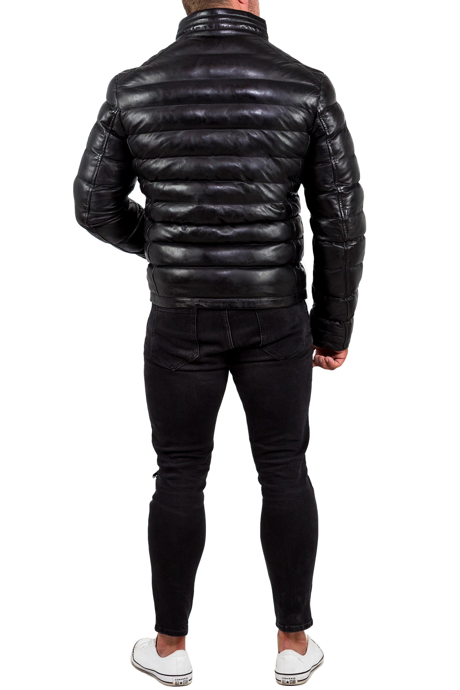 Reichstadt Herren Regular Fit Lederjacke Schwarz (Modell 19RS016) - Ansicht 4