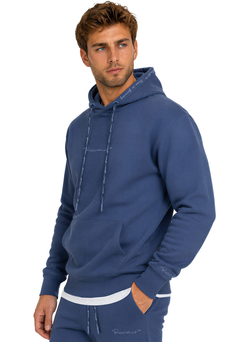 Herren Regular Fit Hoodie Marken-Stick 23RS034 - Dark Blue