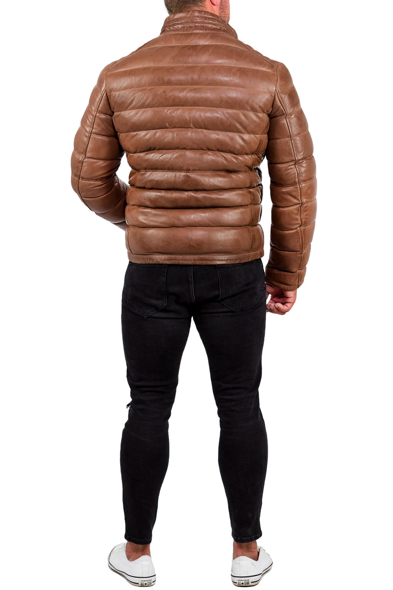 Reichstadt Herren Regular Fit Lederjacke Braun (Modell 19RS016) - Ansicht 4