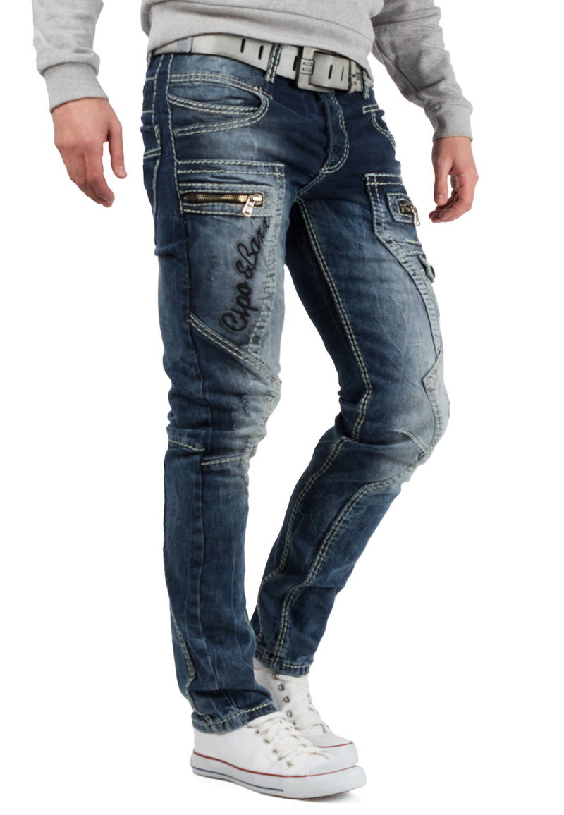 Herren Regular Fit Jeans Stonewashed CD296 - Blue