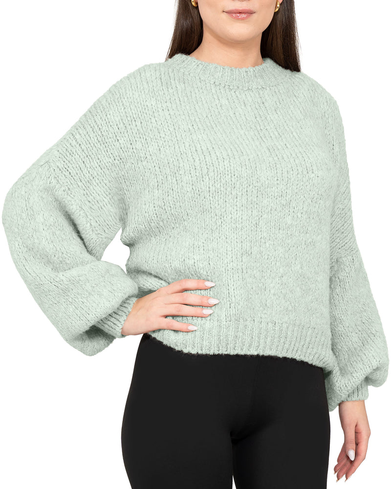 Damen Relaxed Fit Strickpullover 25RSW089 - Mint