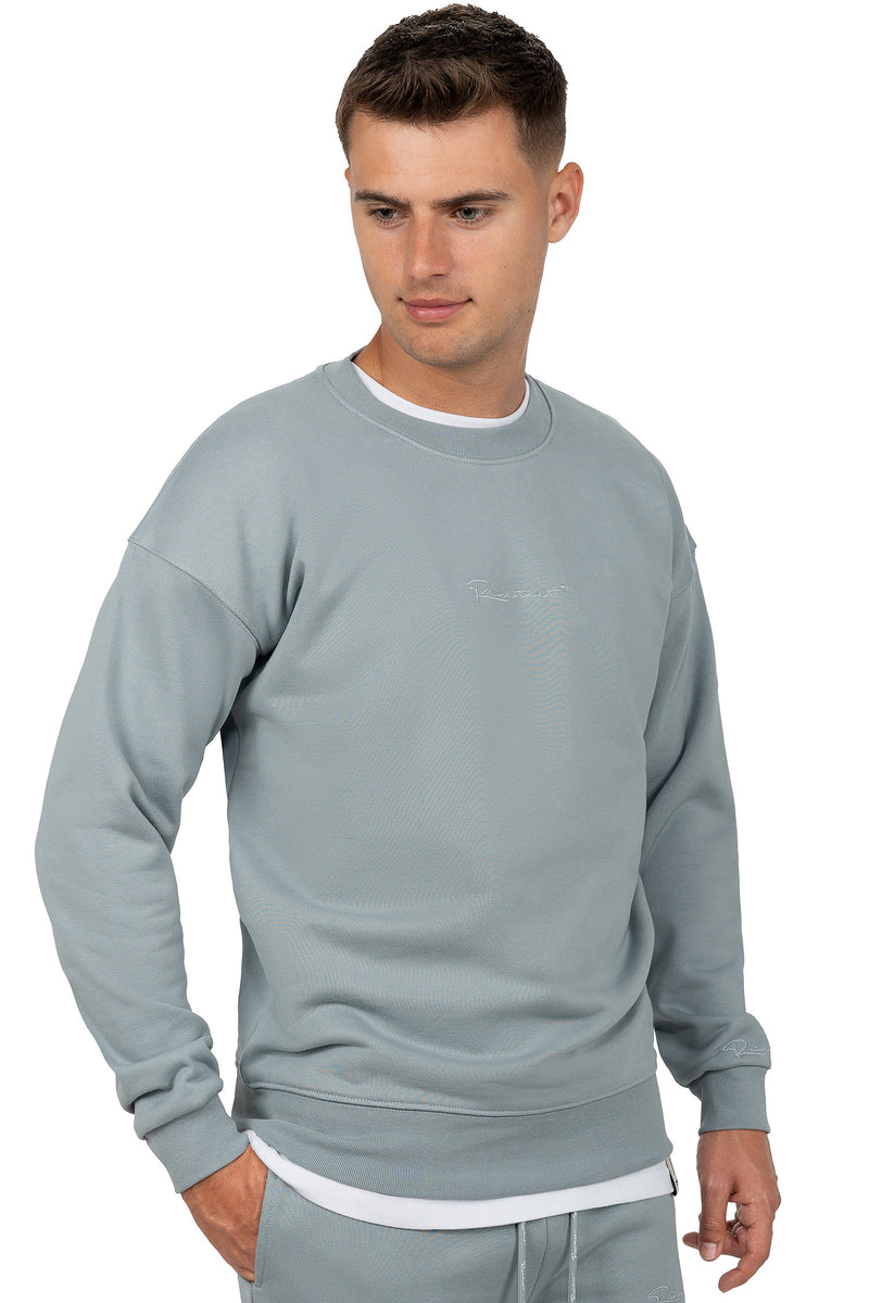 Herren Regular Fit Pullover Logo-Stitching 23RS037 - Grey