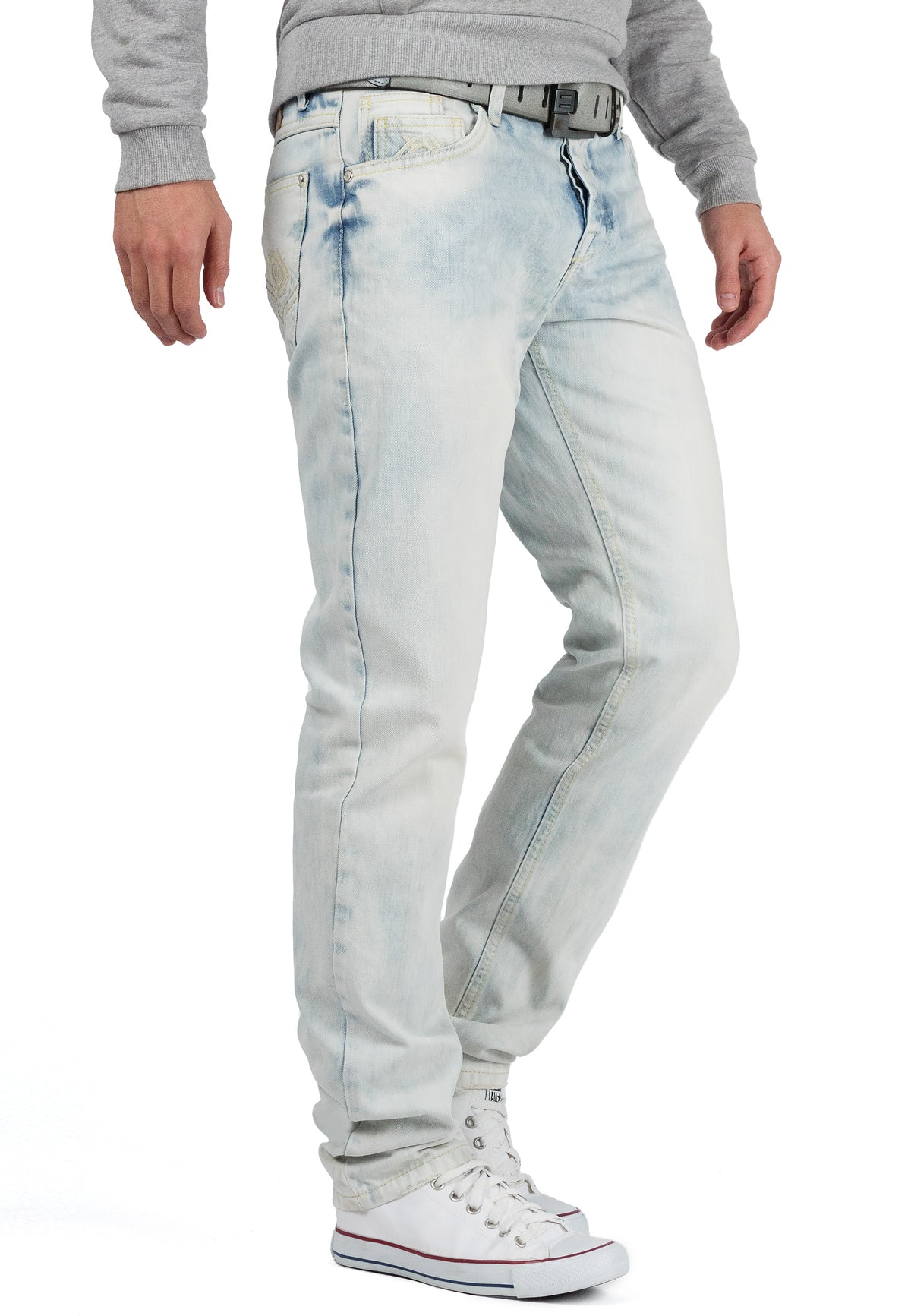 Herren Regular Fit Jeans Stonewashed CD319X - Light Blue
