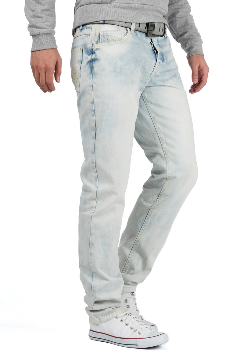 Herren Regular Fit Jeans Stonewashed CD319X - Light Blue