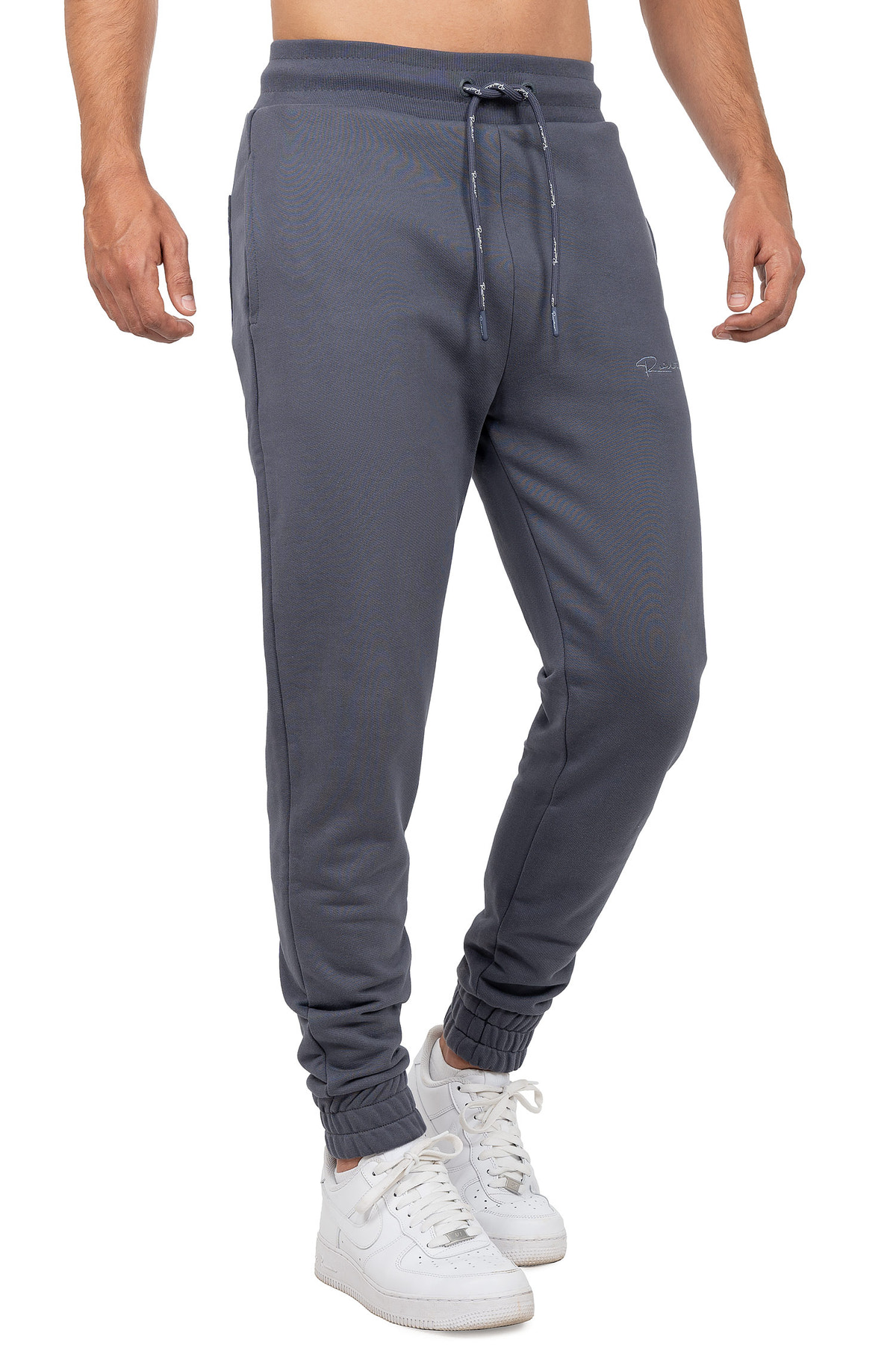 Herren Regular Fit Jogginghose Marken-Stick in Anthracite – Reichstadt – Ansicht 4