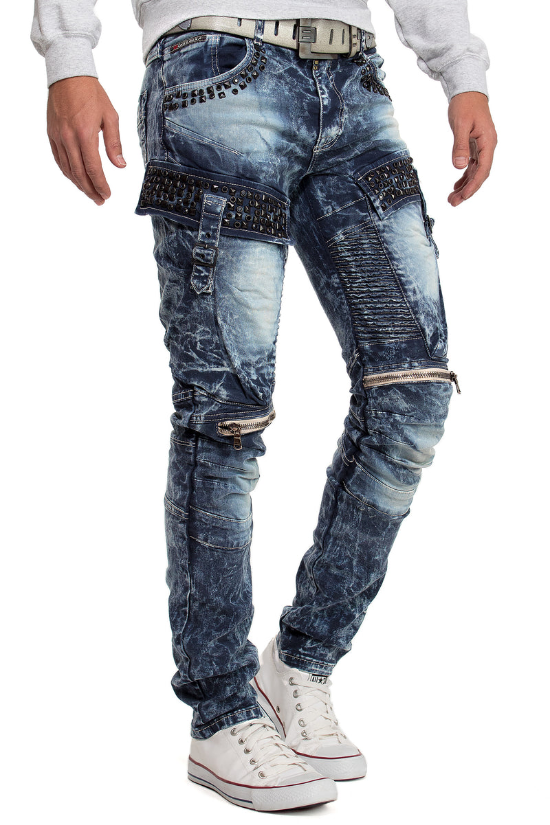 Herren Regular Fit Jeans Stonewashed CD494 - Blue
