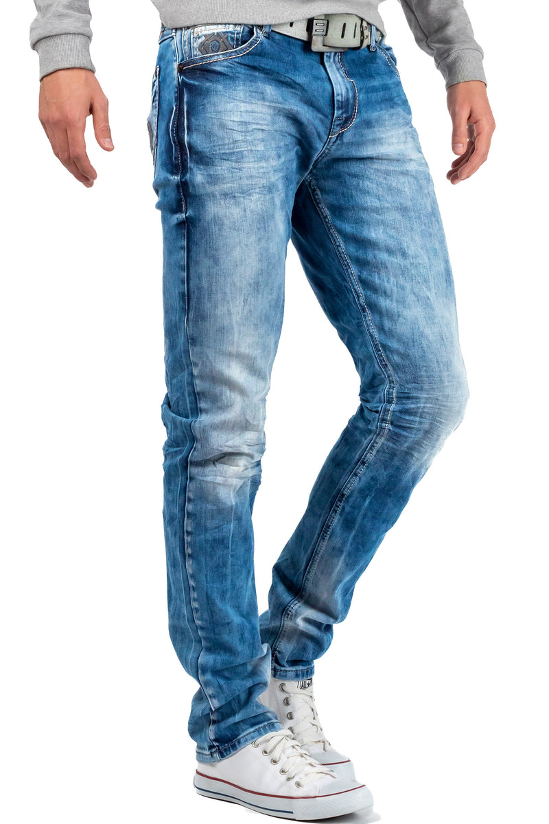 Herren Straight Fit Jeans Stonewashed CD319 - Blue
