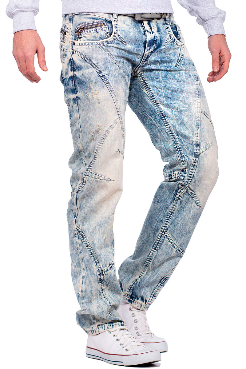 Herren Regular Fit Jeans Stonewashed C0894A - Light Blue