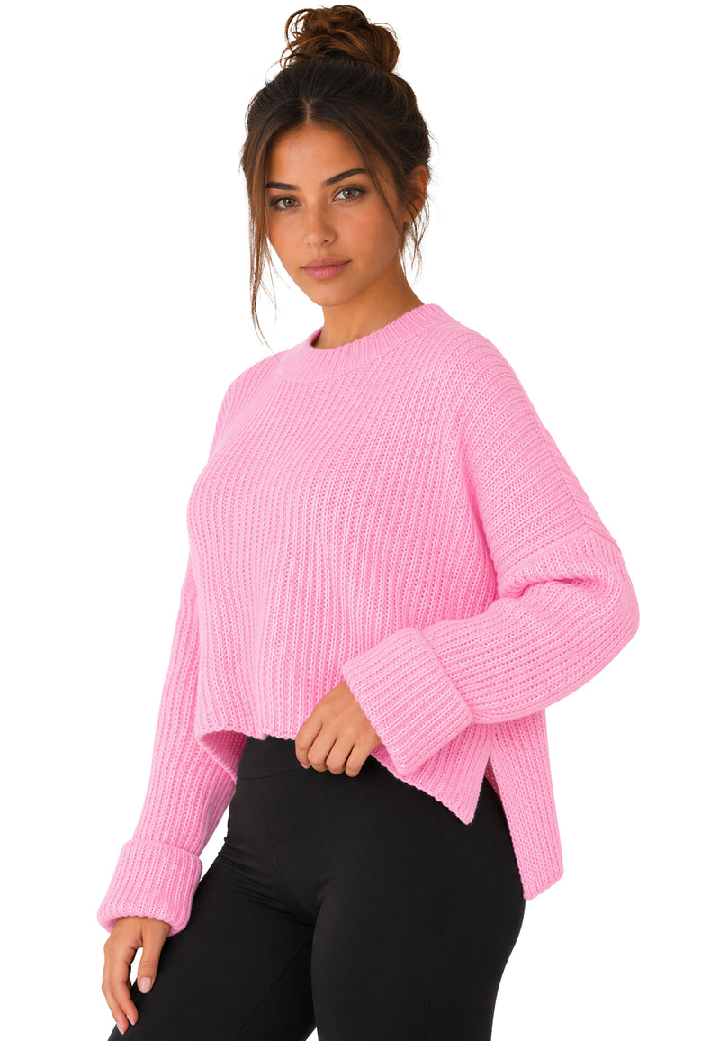 Damen Relaxed Fit Strickpullover 25RSW093 - Baby Rosa