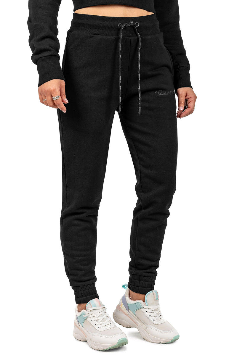 Damen Slim Fit Jogginghose Marken-Stick 23RSW039 - Black