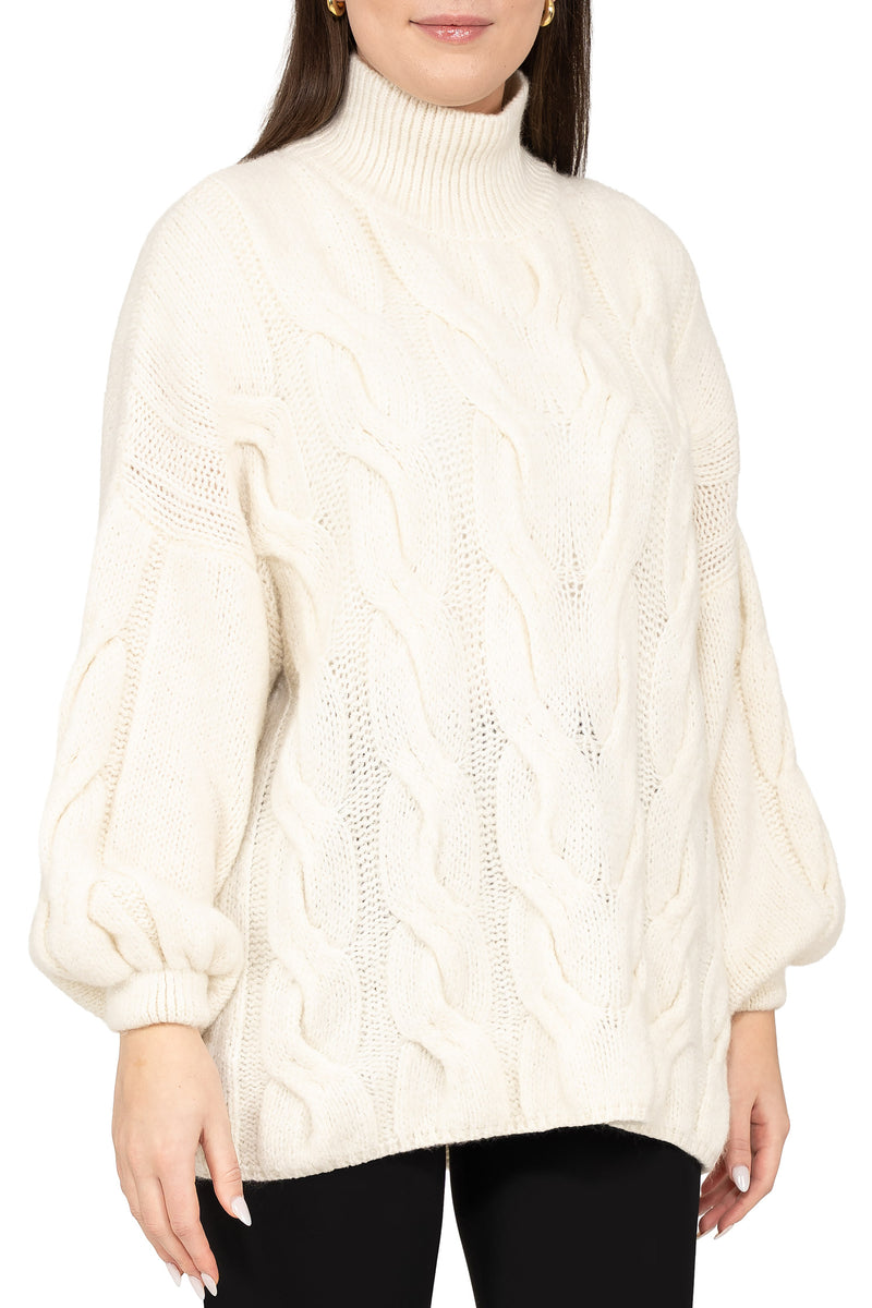 Damen Relaxed Fit Strickpullover 25RSW091 - Beige