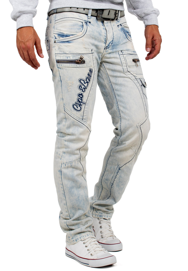 Herren Regular Fit Jeans Stonewashed CD272 - Blue