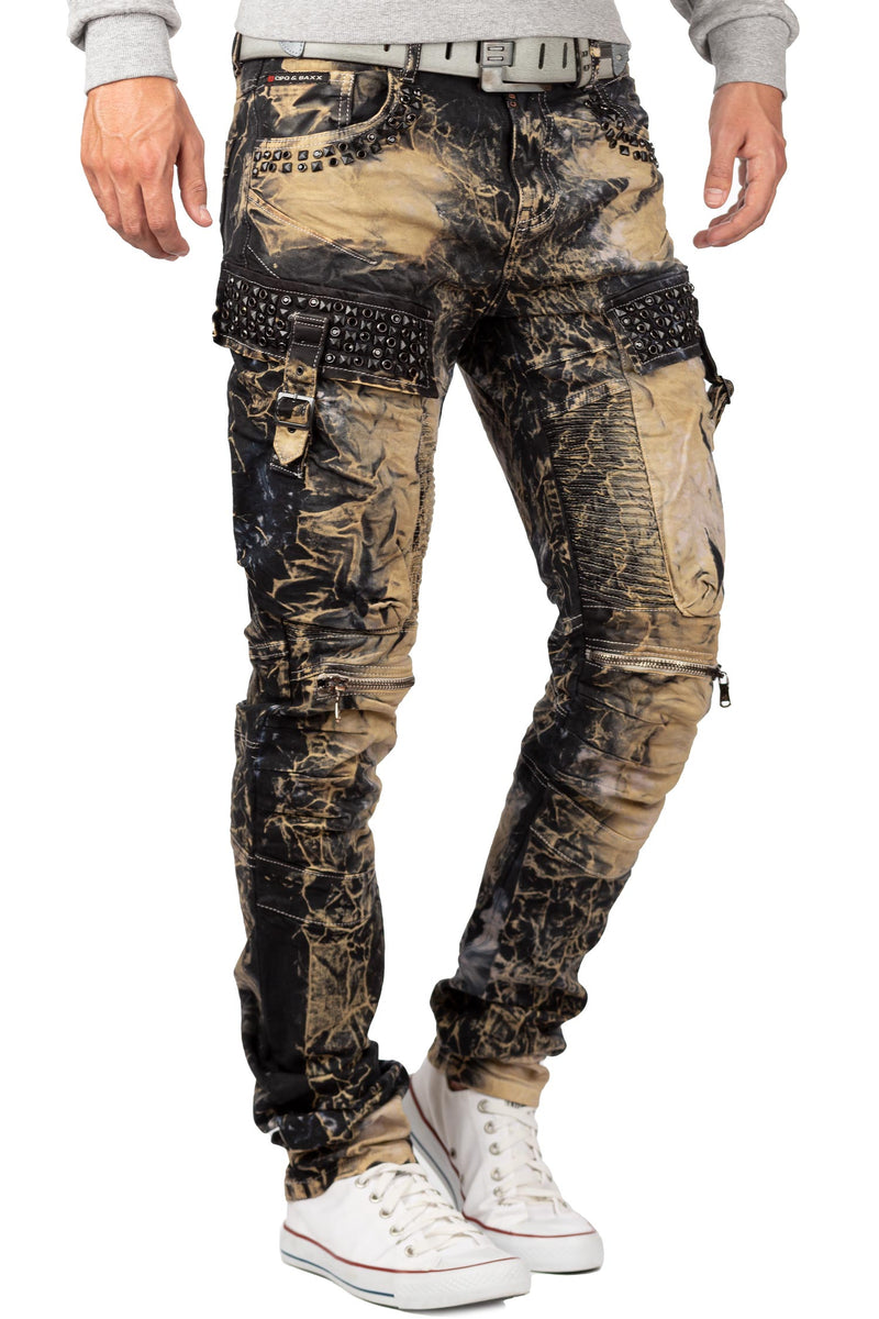Herren Regular Fit Jeans Stonewashed CD494 - Khaki