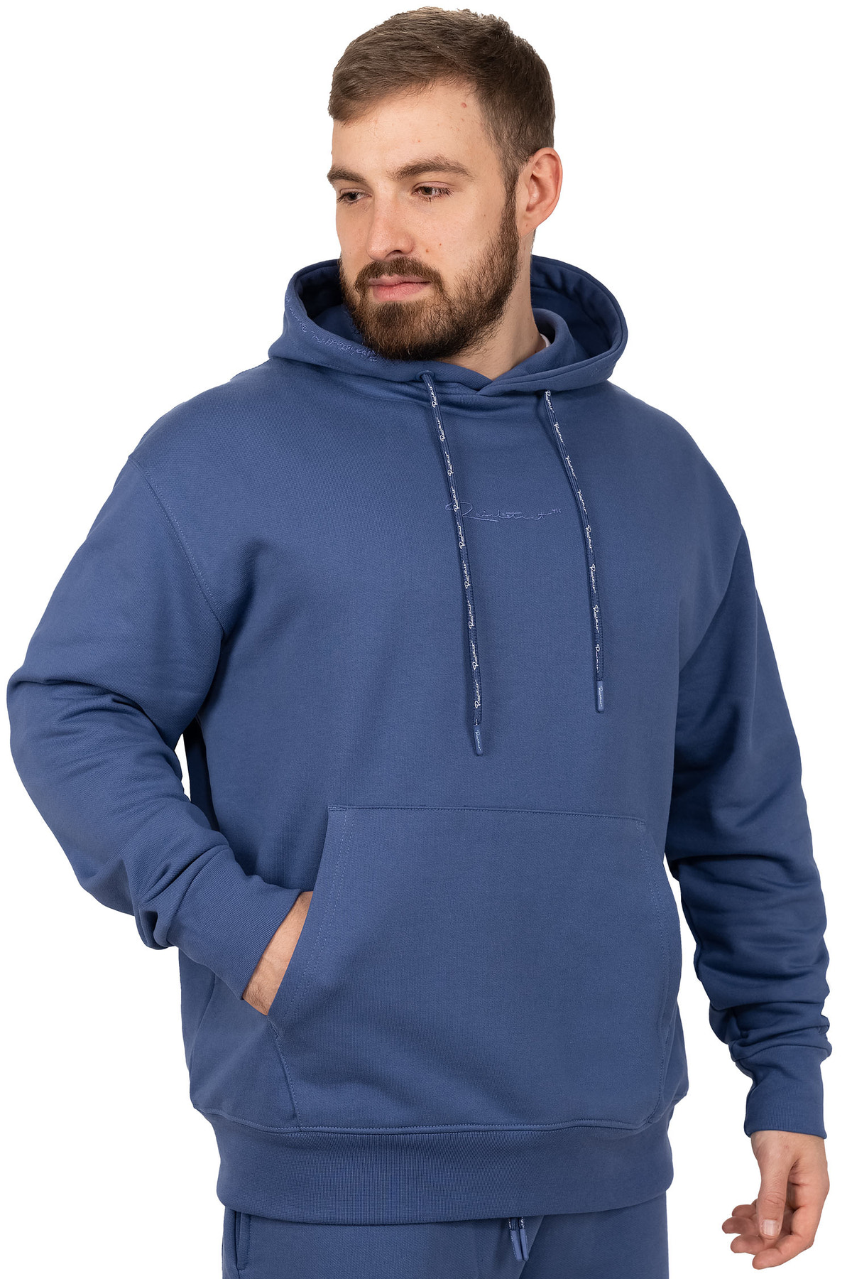 Herren Regular Fit Sport Hoodie Marken-Stick in Dark Blue – Reichstadt – Ansicht 4