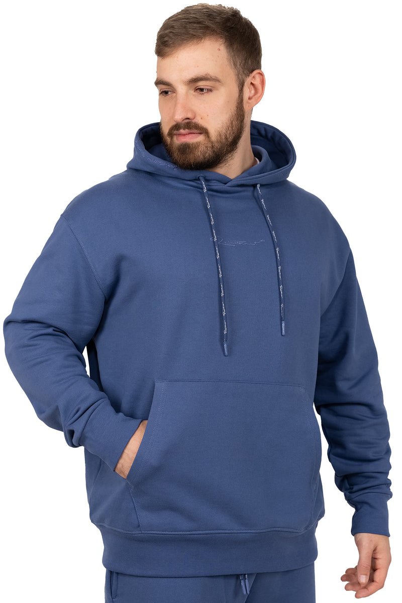 Herren Regular Fit Sport Hoodie Marken-Stick S-23RS034 - Dark Blue