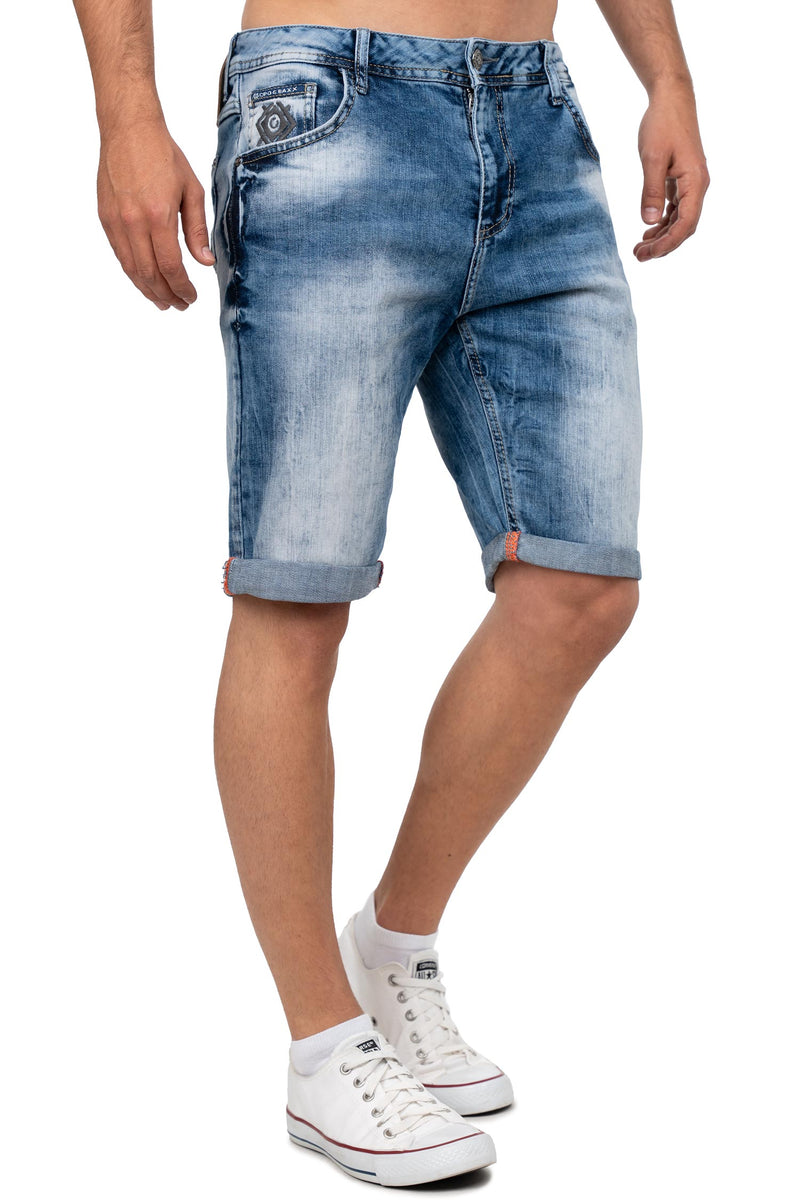 Herren Regular Fit Shorts Stonewashed CK266 - Blue