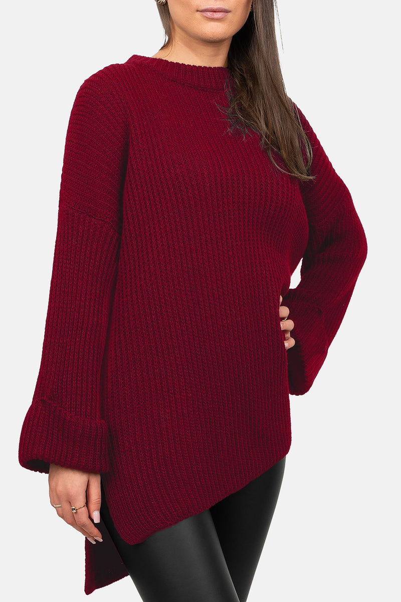 Damen Relaxed Fit Pullover 25RSW067 - Bordeaux