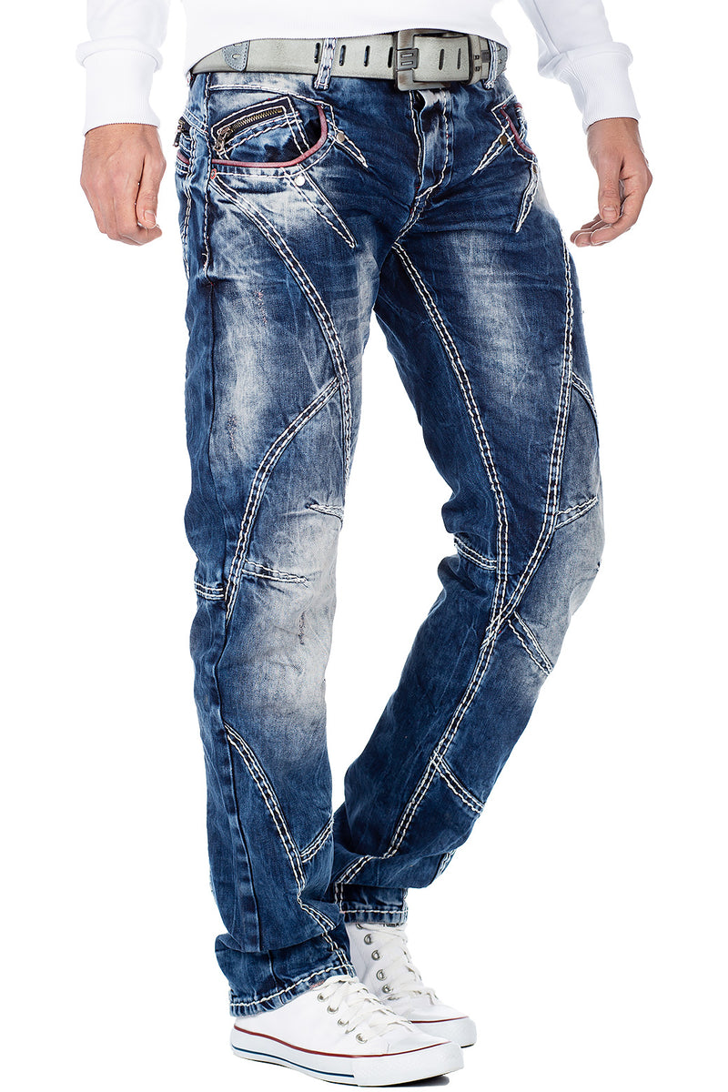 Herren Regular Fit Jeans Stonewashed CD563 - Blue