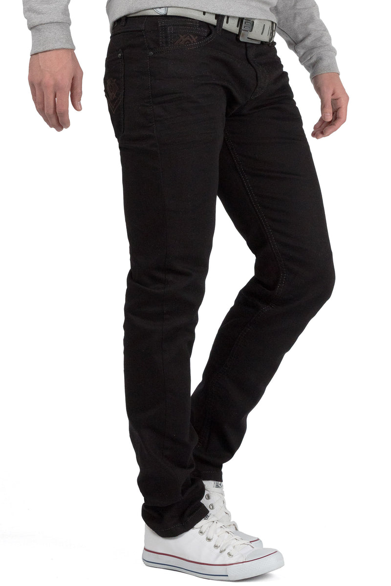 Herren Regular Fit Jeans Denim CD319A - Black
